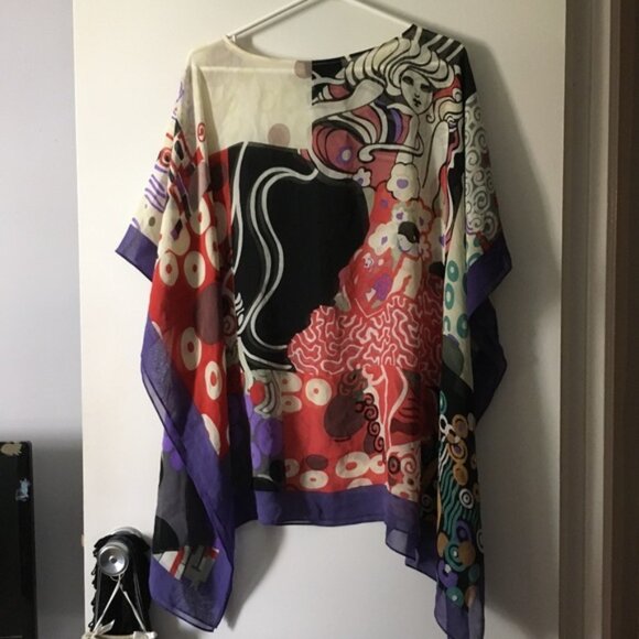 METROPOLITAN MUSEUM OF ART NYC Pure Silk Georgette Art To Wear Blouse On… - Picture 1 of 4